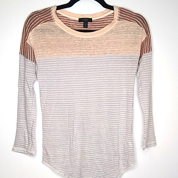 J. Crew 100% Linen Baseball Tee Size Small - Picture 2 of 6